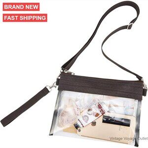 Clear Crossbody Bag Stadium Approved PVC Tote for Concerts Sports Events